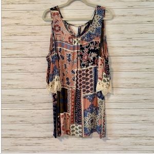 Love Tree LA Floral Printed Cold shoulder dress